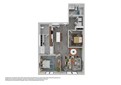 Floor plan 2 Bedroom 2 Bathroom G - West Facing