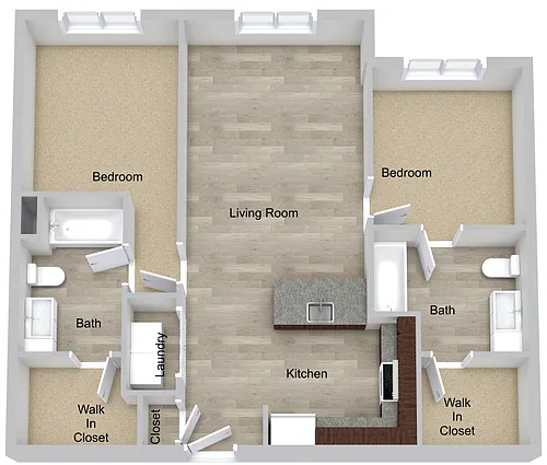 Floor plan Two Bedroom - Large