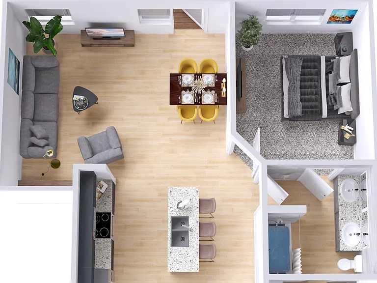 One Bedroom Apartment with Kitchen Island at legacy at Veramendi