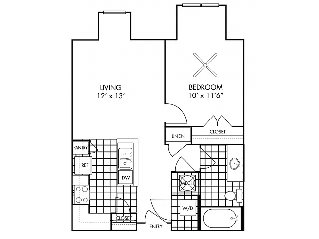 Floor plan 1B-P
