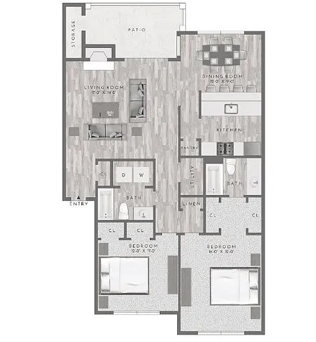 Floor plan B2 - 2X2