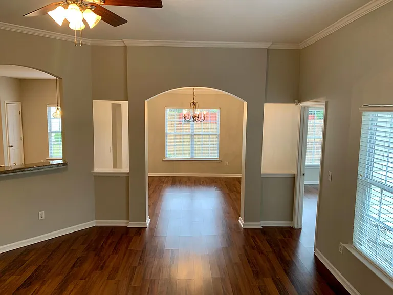 Separate dining room with adjoining columns.....