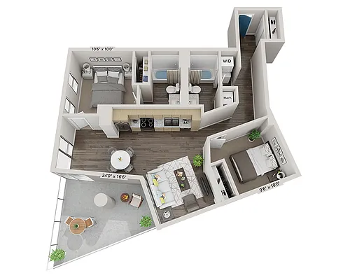 Floor plan Two Bedroom B2E