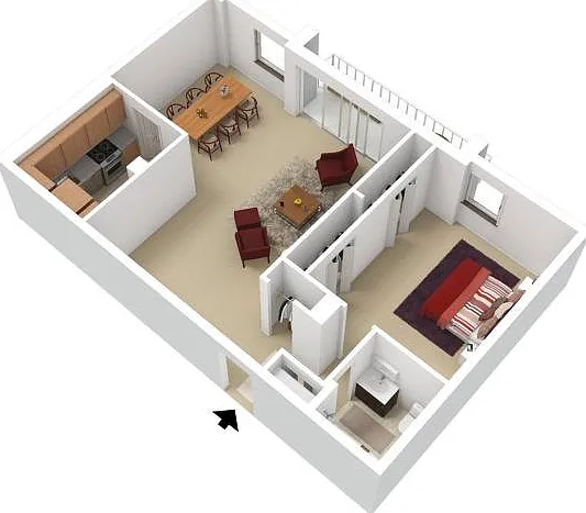 3D Floor Plan of Tier 6 w/ Furniture 3D Floor Plan of Tier 6 w/ Furniture