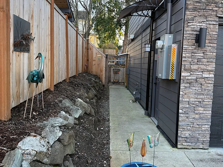 Walk to backyard.