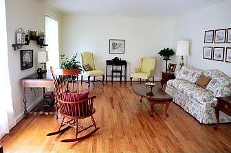 Beautiful hardwoods in the sunny living room