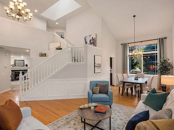 Skylight adorns the top of the stairs for even more openness.