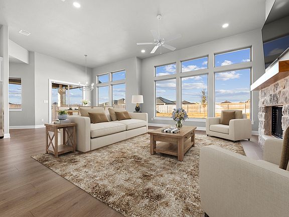 Living room virtually staged