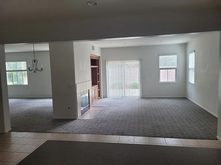 Family room facing back yard
