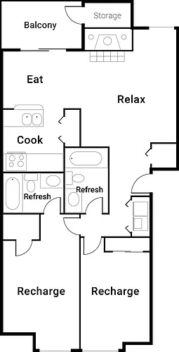 Floor plan 2X2 B