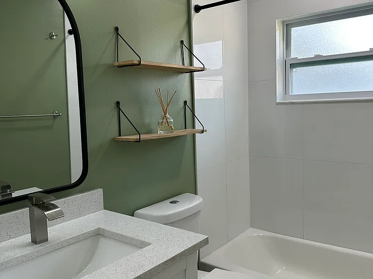 second bathroom with bathtub