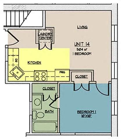 Floor plan The Lofts at One Eleven 214
