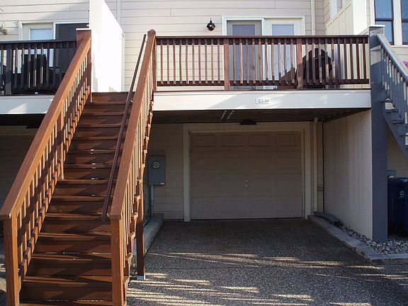 Stairs up to deck