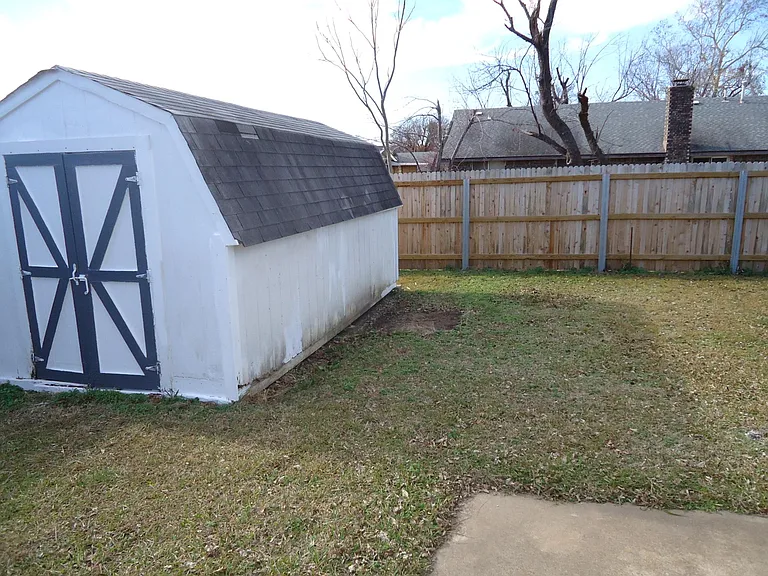 Shed in backyard