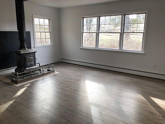 Living Room with wood burning stove.