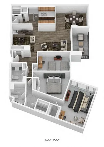Floor plan 3 Bedroom 2 Bath