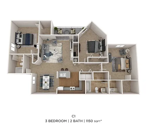 Floor plan Three Bedroom