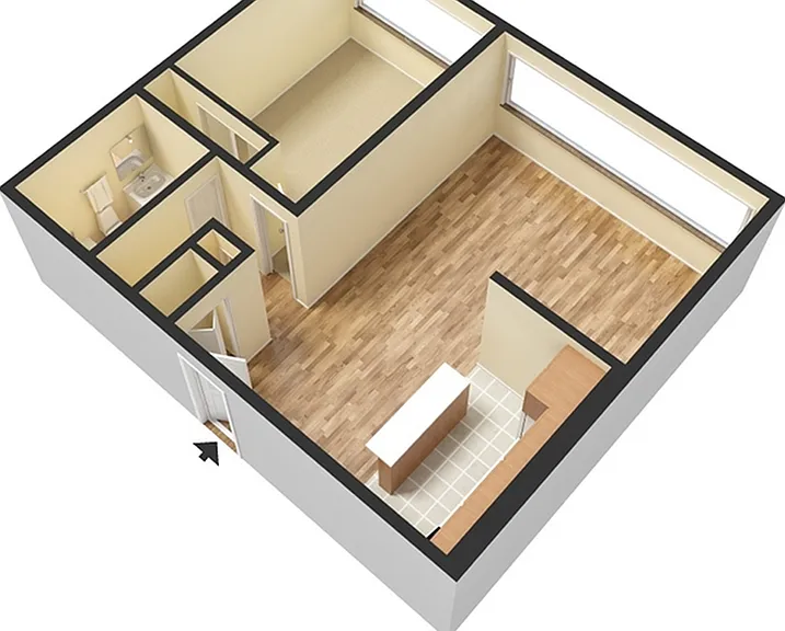1 Bedroom - 3D 1 Bedroom - 3D