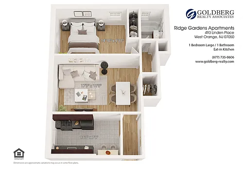 Floor plan One Bedroom Large