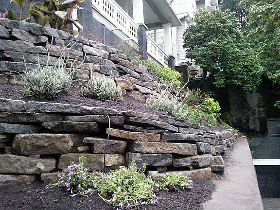 Landscaping with irrigation system