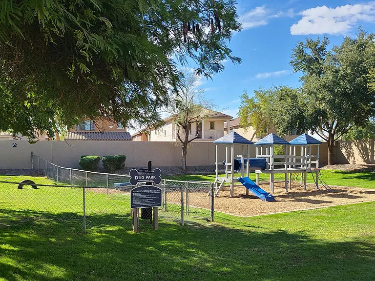Even our four-legged residents have a dedicated play arena at our off-leash bark park complete with agility obstacles.
