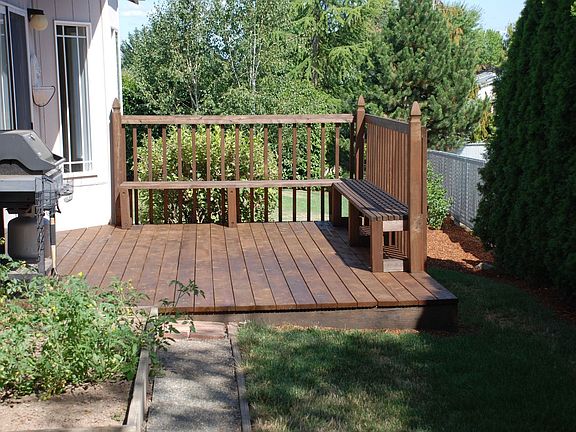 New cedar decking in back.