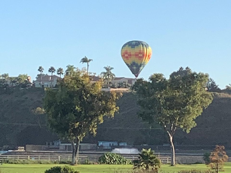 Relaxing view from the patio watching the many air balloons that go by each day.