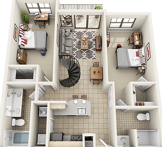 Villas on Guadalupe B9 Floor Plan Villas on Guadalupe B9 Floor Plan