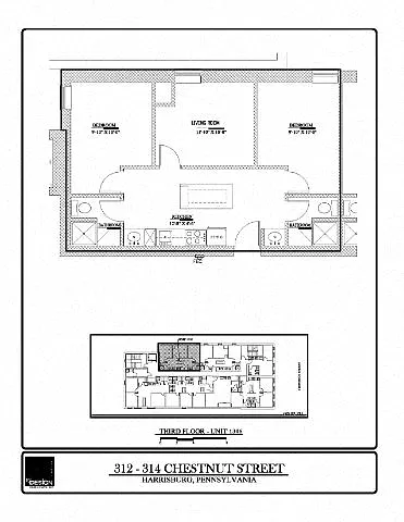 Floor plan International Place- 1306- 2 Bedroom - 2 Bathroom