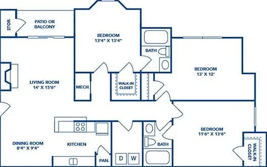 3 Bedroom | 2 Bath | 1325 SF 3 Bedroom | 2 Bath | 1325 SF