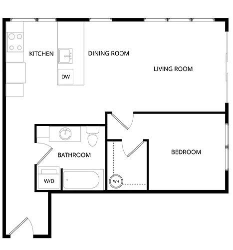 Floor plan Gilman Place - 1x1 A5