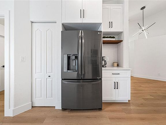 Coffee nook, fridge and pantry closet