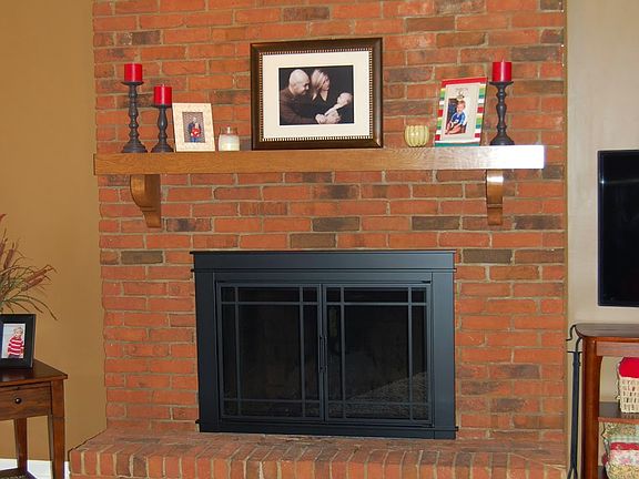 Wood burning fireplace