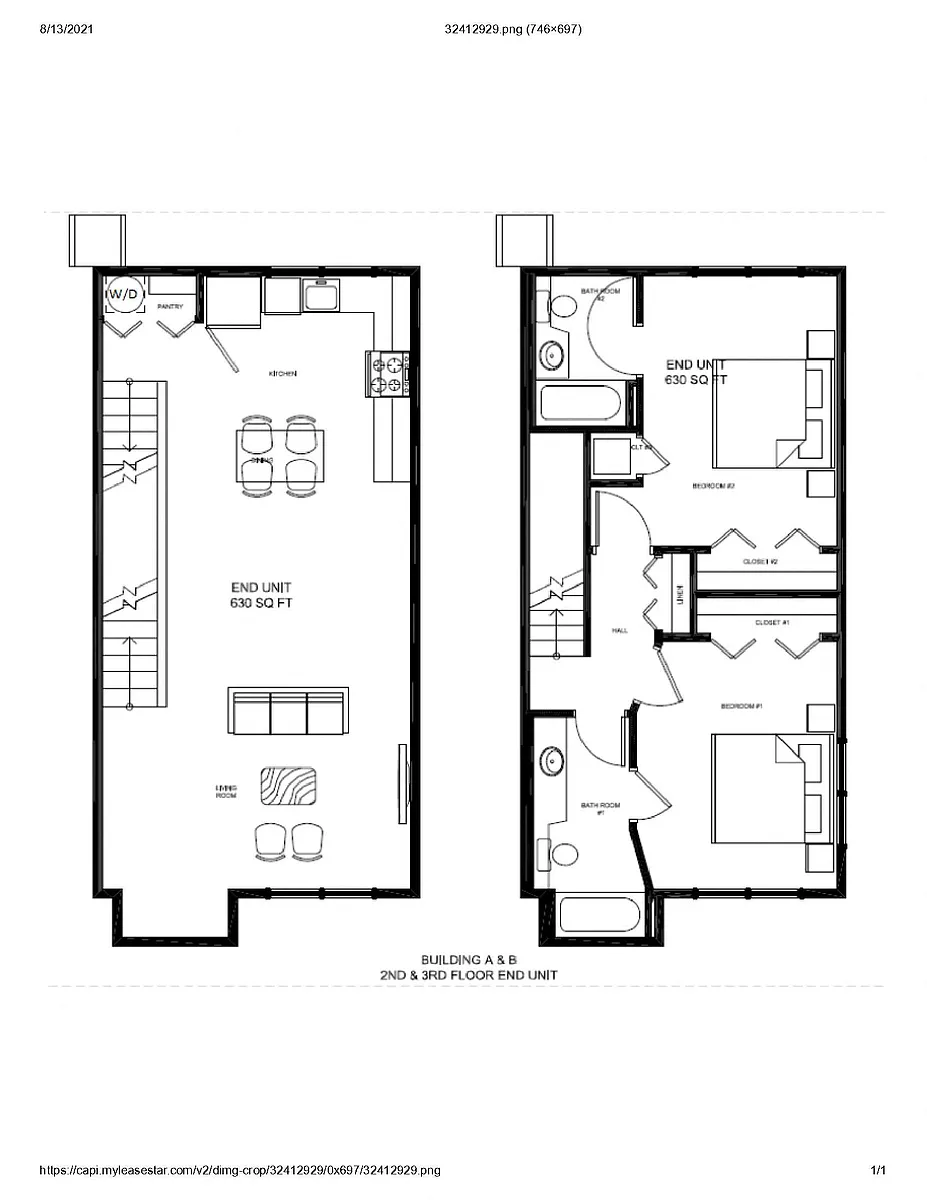 Floor plan Interior 2 Bedroom