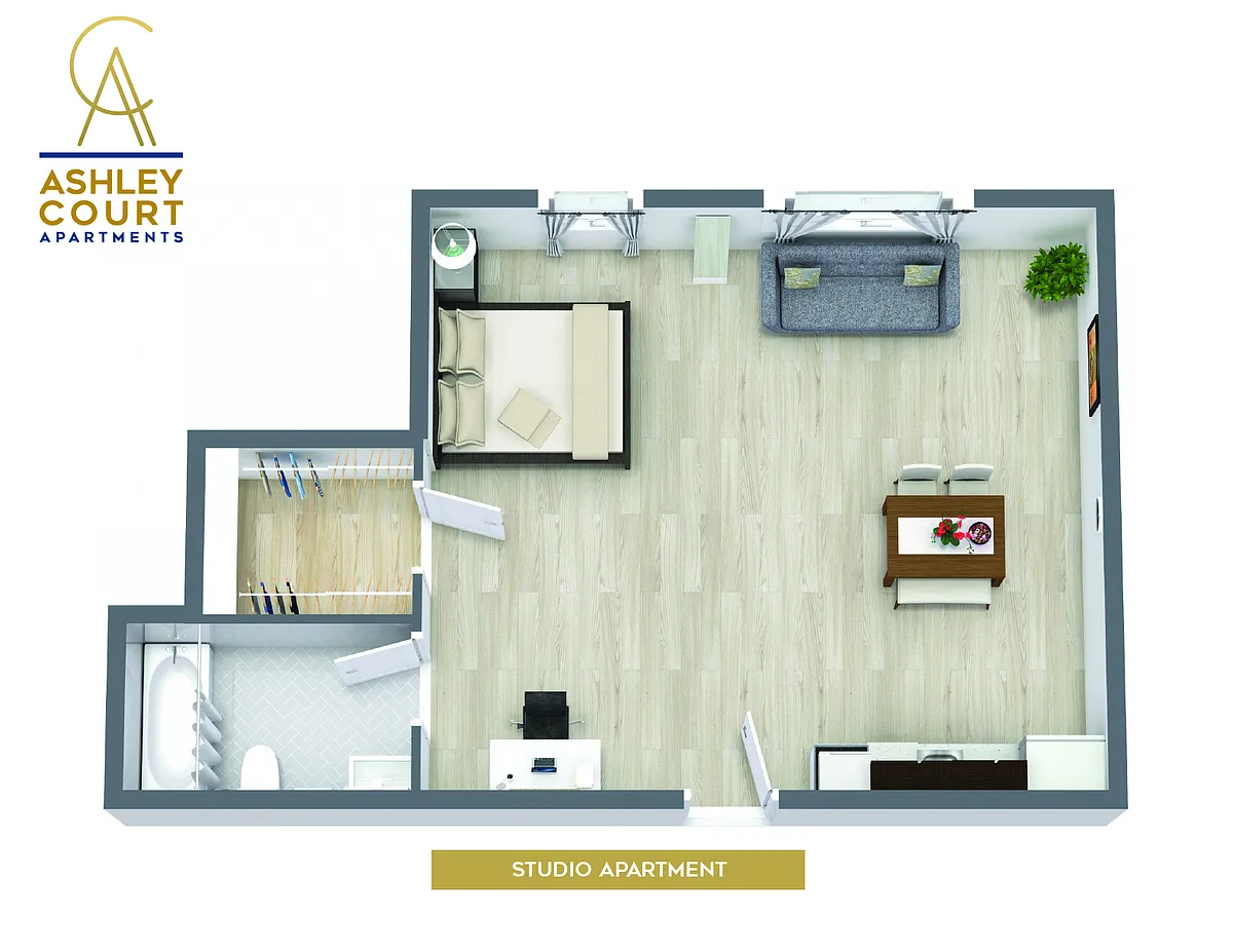 Floor plan Renovated Studio