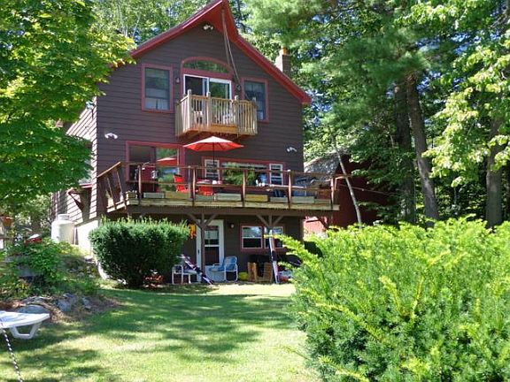 Lakehouse with large deck
