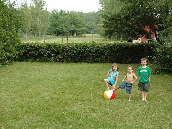 From  deck to back of lot