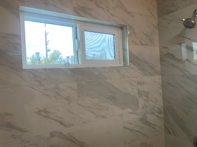 Upstairs hallway shower