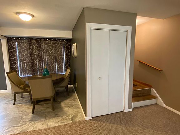 Dining area, coat closet