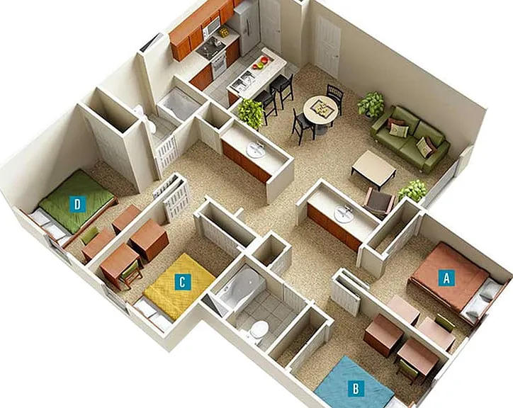Four Bedroom Two Bathroom Four Bedroom Two Bathroom