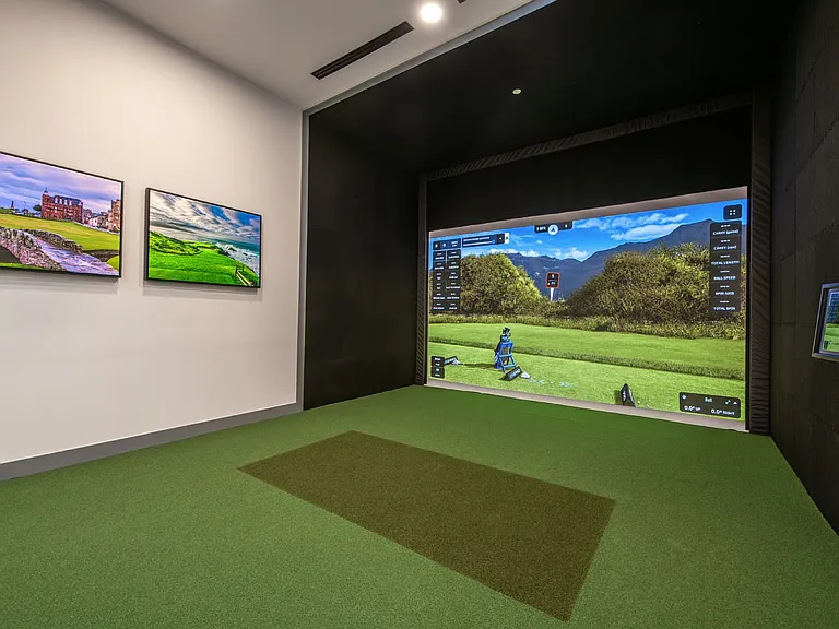 Elevate your leisure time at Sage at Celina Residences with our state-of-the-art golf simulator room. Perfect your swing in a vibrant, entertaining space designed for relaxation and fun. Book your tour today to unlock your ideal lifestyle.