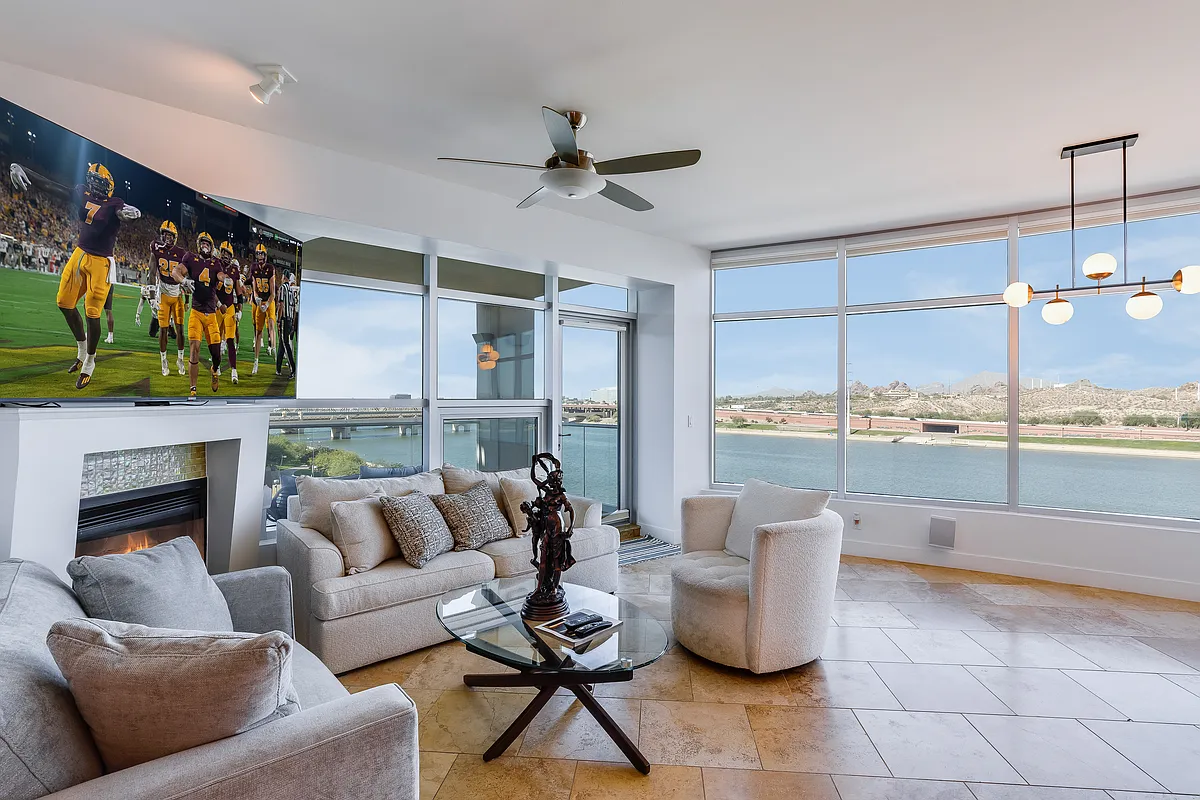 Front View Unit Living Room - 140 E Rio Salado Pkwy #506