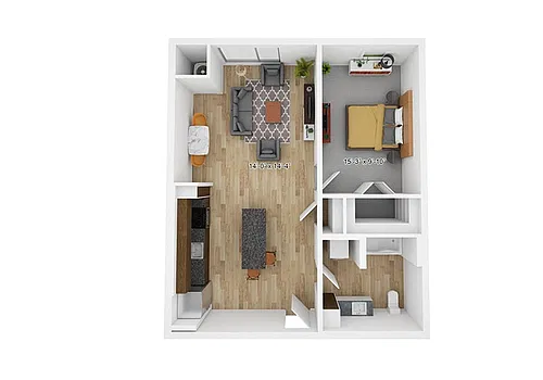 Floor plan 1BR-D