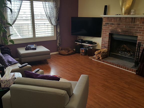 Original wood fireplace