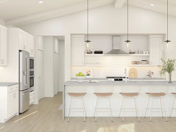 Kitchen with pendant lighting