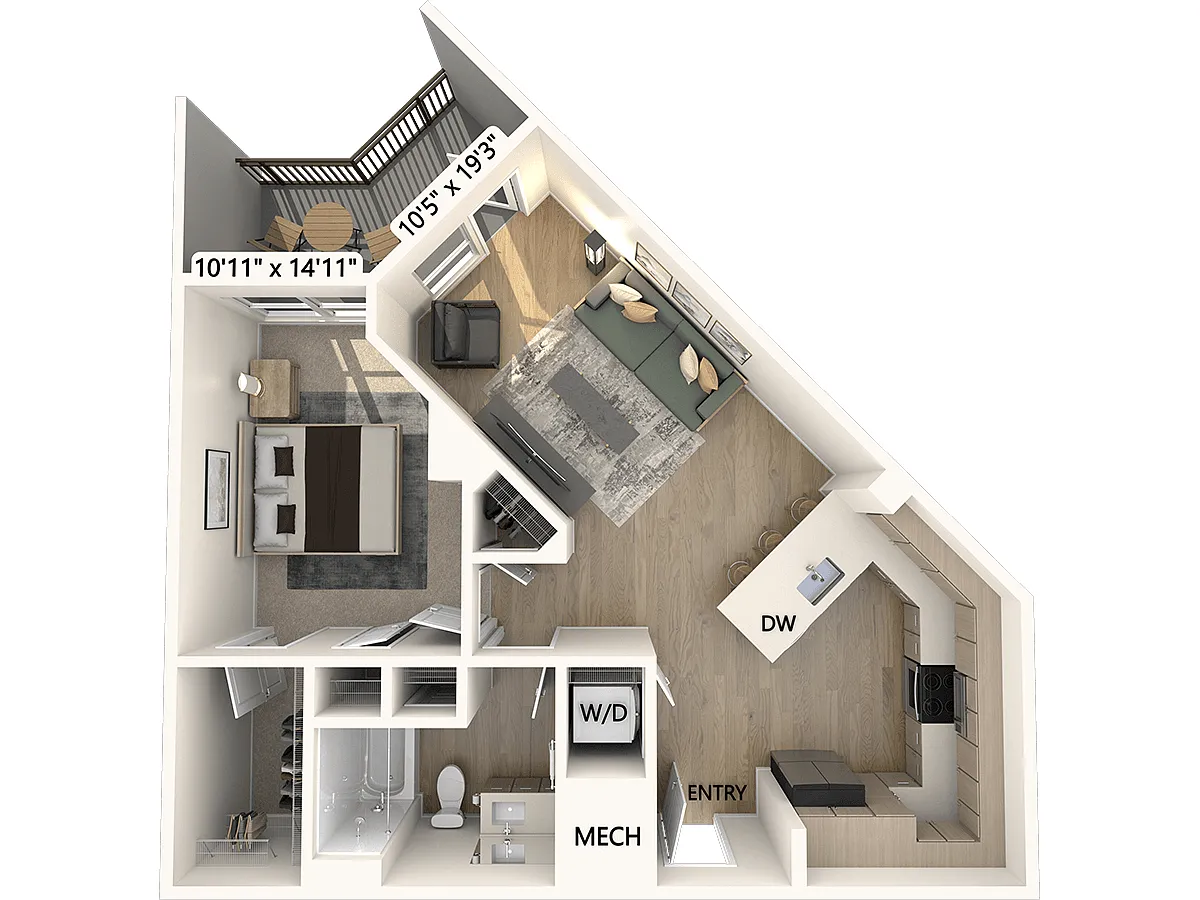 Floor plan A2-771sf-236-636