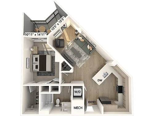 Floor plan A2-771sf-236-636