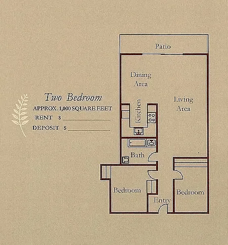 Floor plan two bedroom