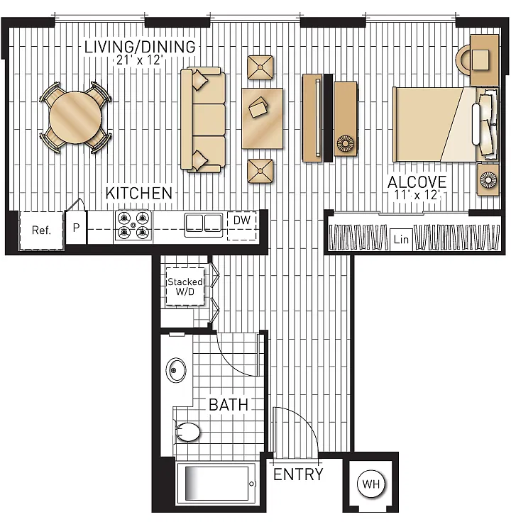 Floor plan Cadiz - Studios