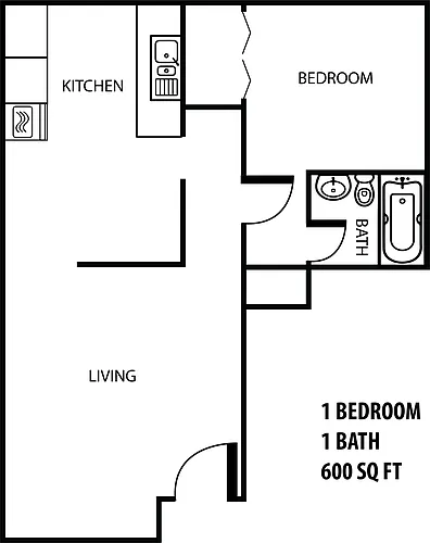 Floor plan 1 Bedroom 1 Bath I